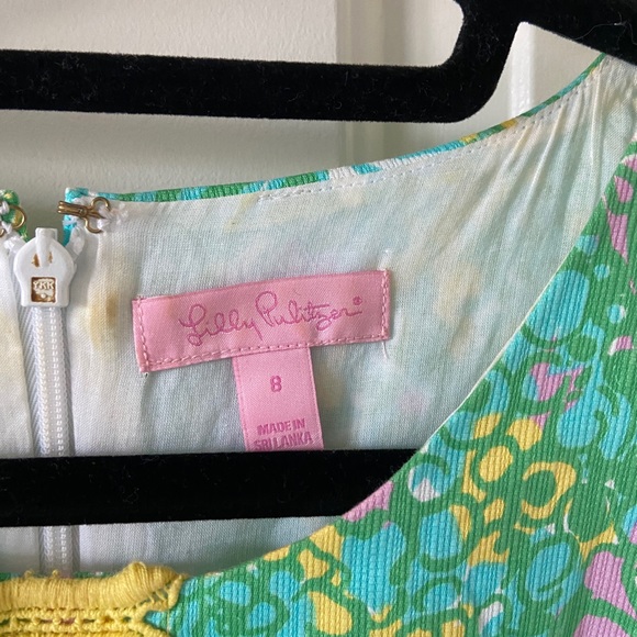 Lilly Pulitzer Green And Yellow Embroidered Dress Size 8 Women’s - Picture 3 of 4